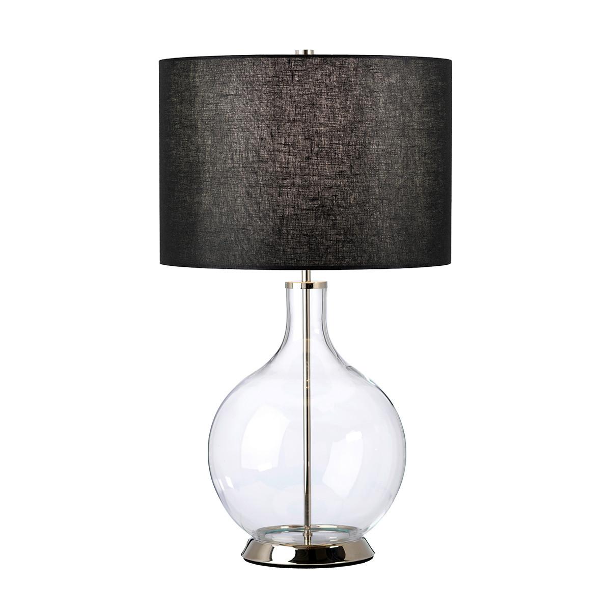 Stolna Svjetiljka Orb-Clear - boje nikla, Konvencionalno, staklo/tekstil (36/67cm)