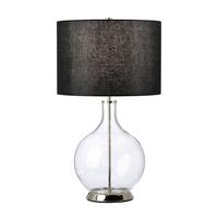Stolna Svjetiljka Orb-Clear - boje nikla, Konvencionalno, staklo/tekstil (36/67cm)
