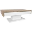 Couchtisch Weiß Hochglanz/Eichefarben - Eichefarben/Weiß, Holzwerkstoff (110/40/60cm) - Mömax modern living Couchtisch Weiß Hochglanz/Eichefarben - Eichefarben/Weiß, Holzwerkstoff (110/40/60cm) - Mömax modern living