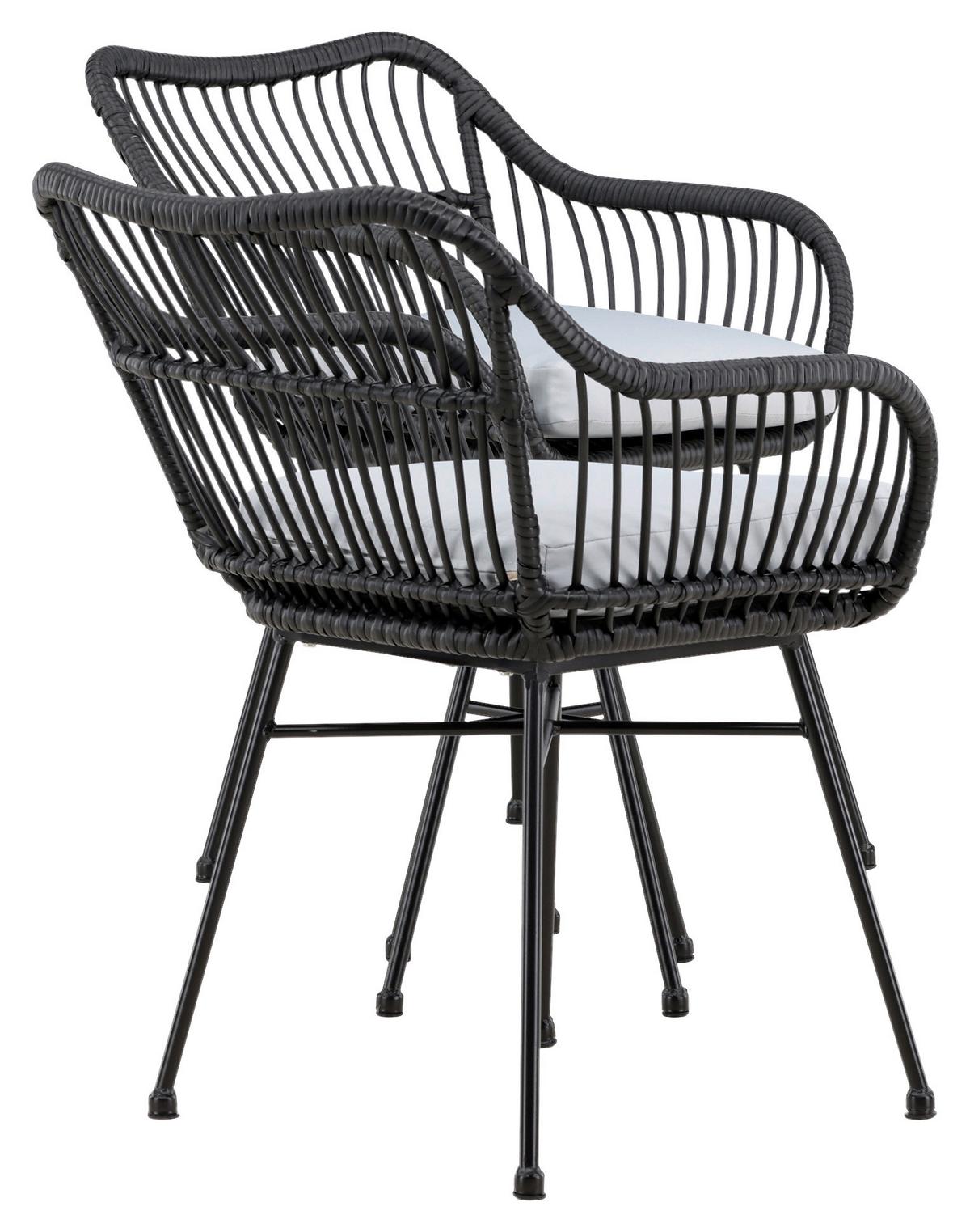 BALKONSET VIGA - Schwarz, KONVENTIONELL, Kunststoff/Metall - Gardenson