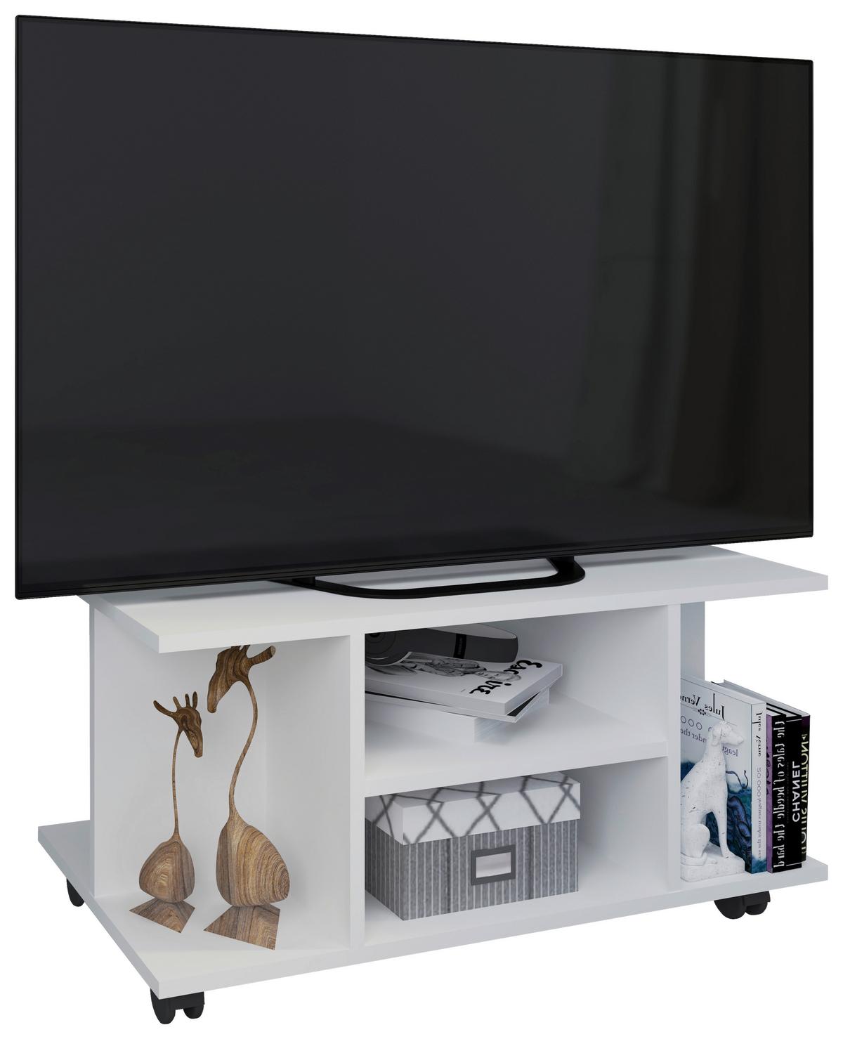 Stojalo Za Tv Findalo, Bela - bela, Moderno, umetna masa/leseni material (80/40/40cm) - MID.YOU