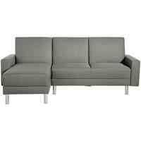 ECKSCHLAFSOFA JUST FASHION - Chromfarben/Hellgrau, KONVENTIONELL, Textil/Metall (152/230cm) - Max Winzer