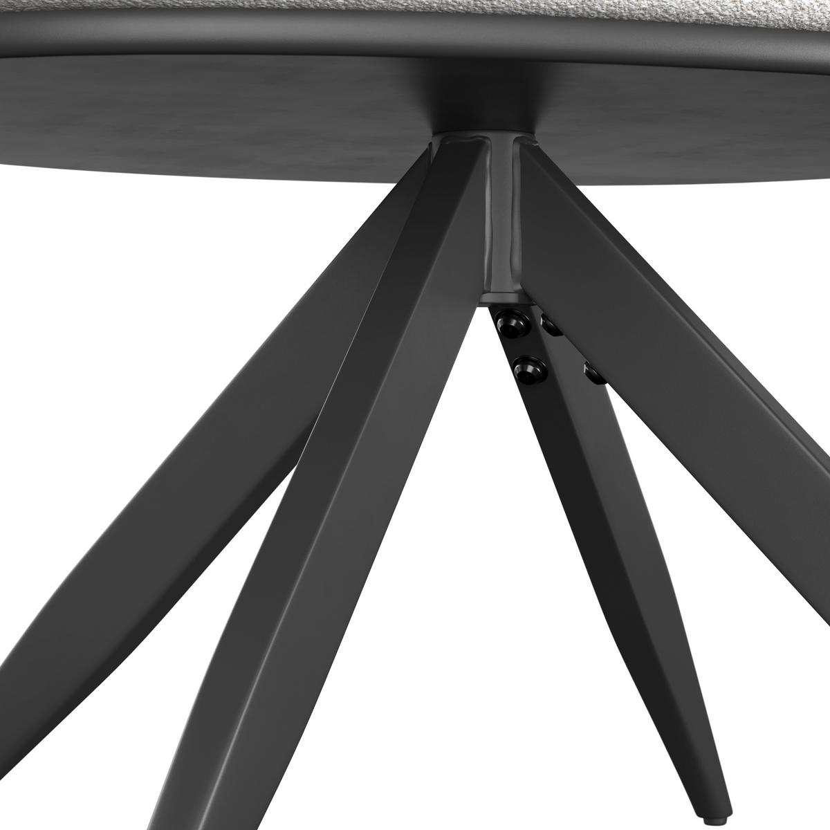 Armlehnstuhl Nela Steingrau Bouclé Drehbar Gepolstert - Schwarz/Grau, MODERN, Holz/Textil (62/77/62cm) - Bessagi Home