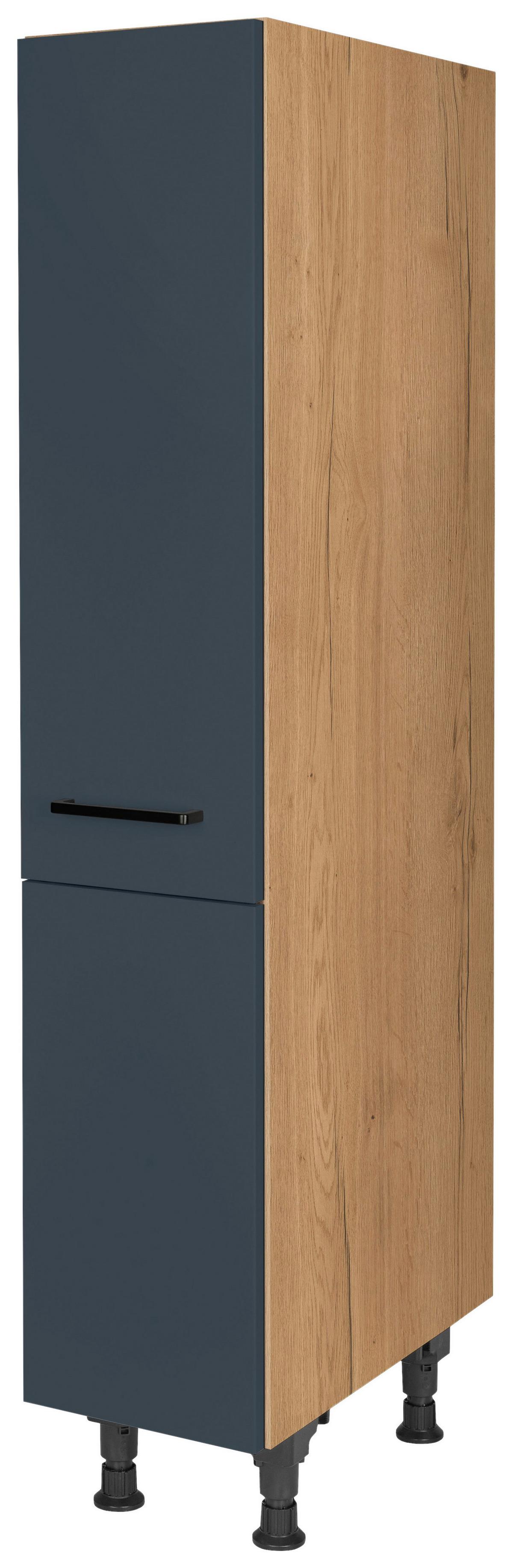 Apothekerschrank Easytouch Blau - Blau/Eichefarben, MODERN, Holzwerkstoff/Metall (30/168/58cm) - Nobilia