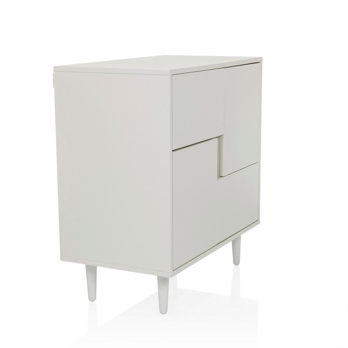 Komoda Lykkja, Bela - bela, Moderno, leseni material (72/77/39,5cm) - MID.YOU