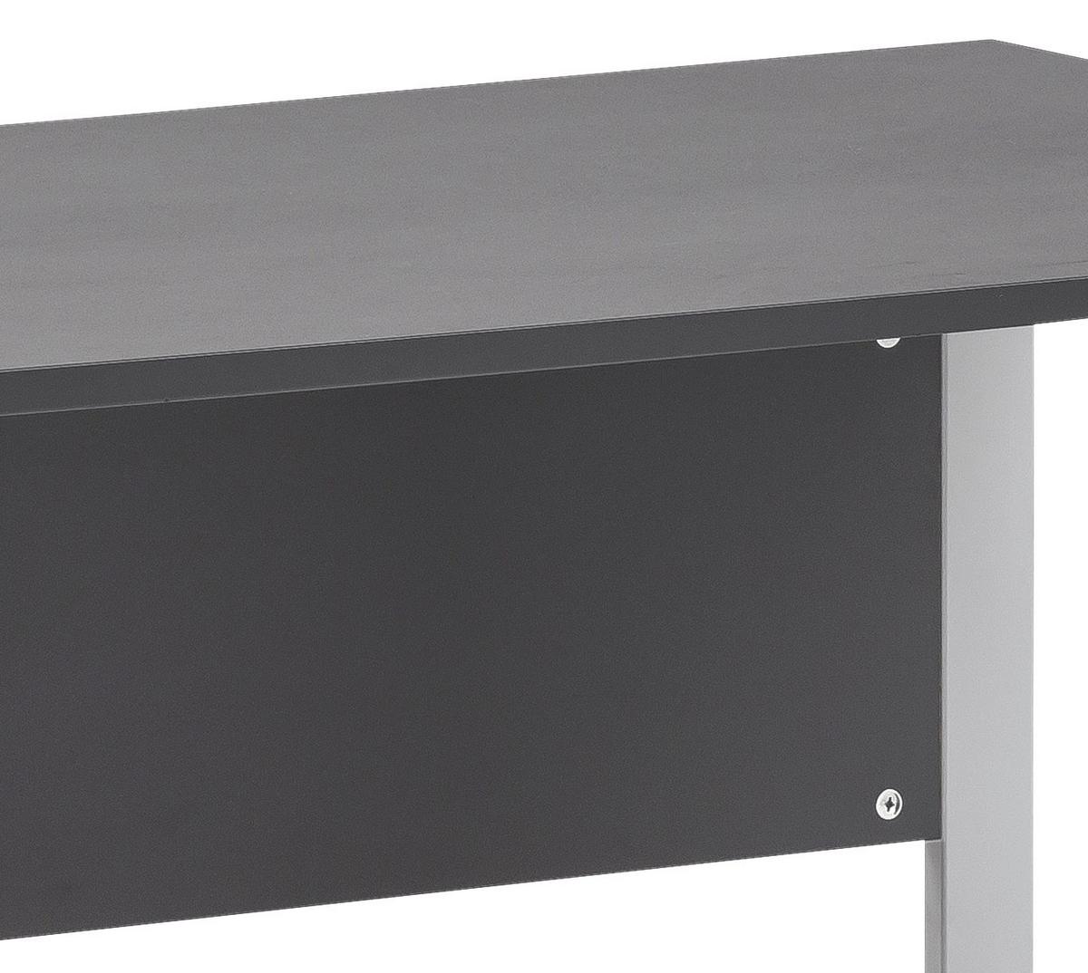 Schreibtisch "Serie 1500" ca 160x65 cm , anthrazit - Anthrazit/Alufarben, KONVENTIONELL, Holzwerkstoff/Metall (160/65/73,2cm) - MID.YOU