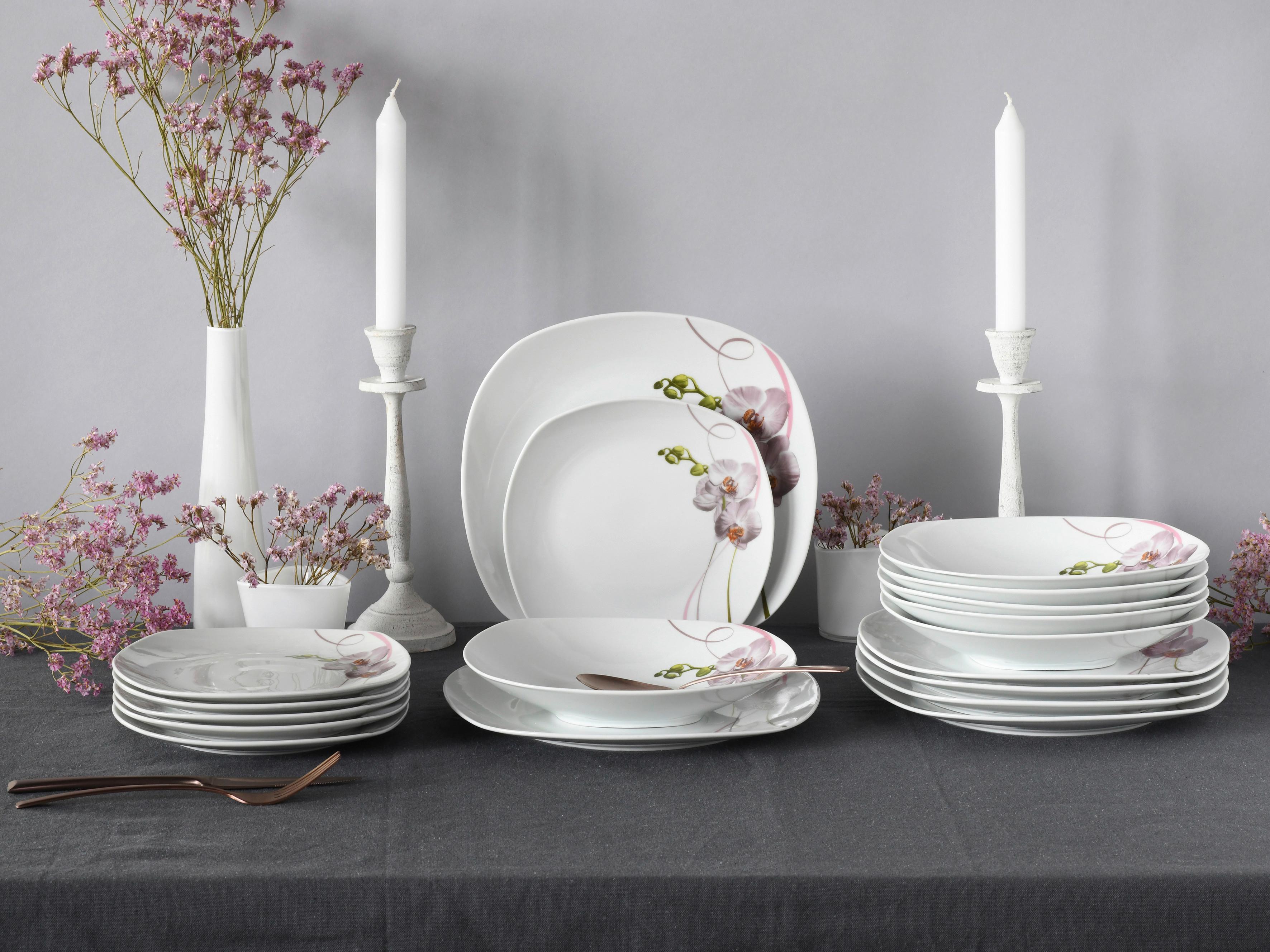 Tafelservice Square Orchidee Multicolor, 18-teilig - Multicolor, Trend, Keramik - Creatable