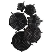 ZESTAW POKRYWEK SILIKONOWYCH 12765 6 SZT. - czarny, Basics, tworzywo sztuczne - Gefu