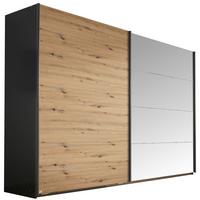 Omara Z Drsnimi Vrati Quadra, Barva Hrasta - siva/hrast artisan, Basics, steklo/leseni material (271/210/62cm) - Xora