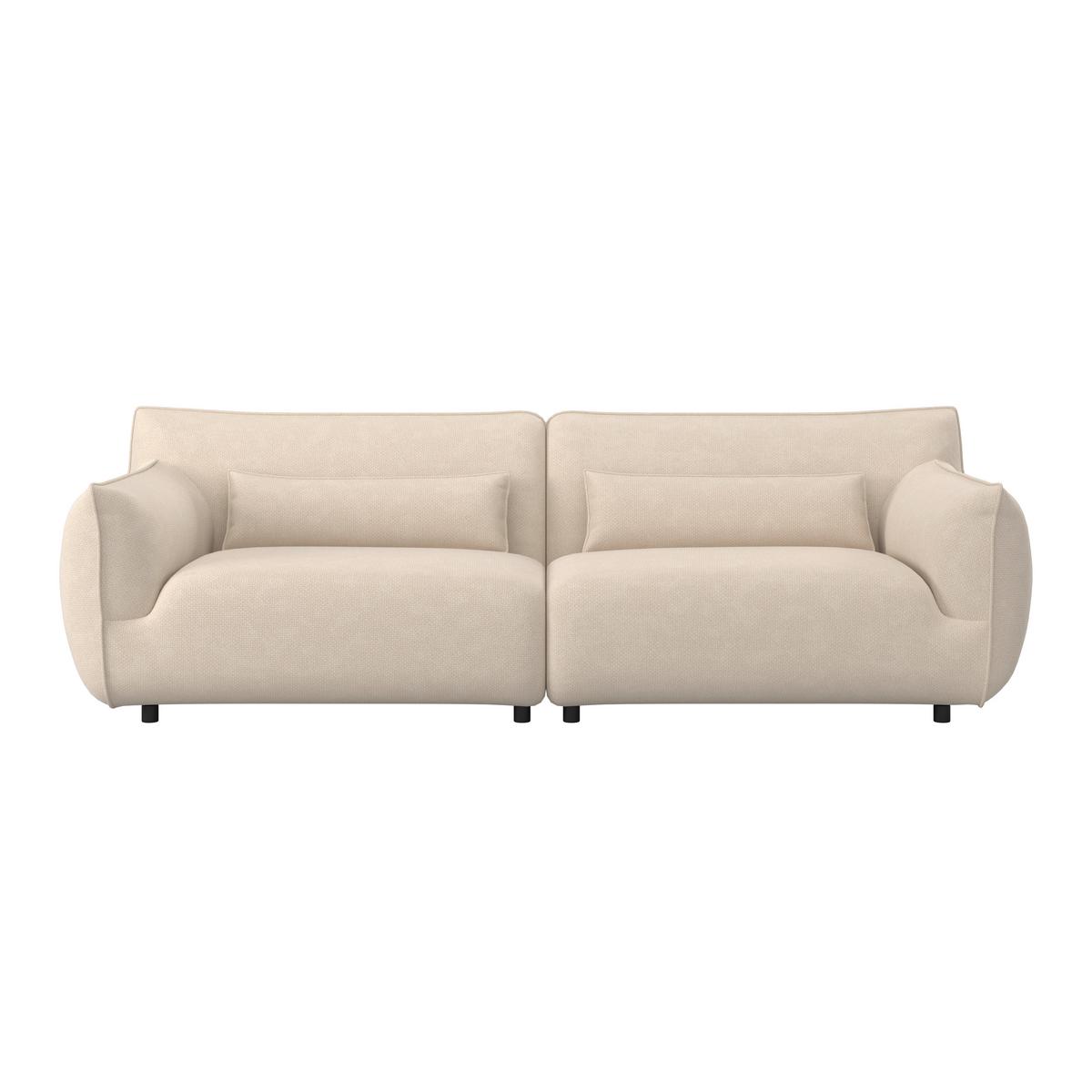 Velika Zofa Clara, Krem - črna/krem barve, Moderno, kovina/tekstil (284/86/111cm) - Bessagi Home