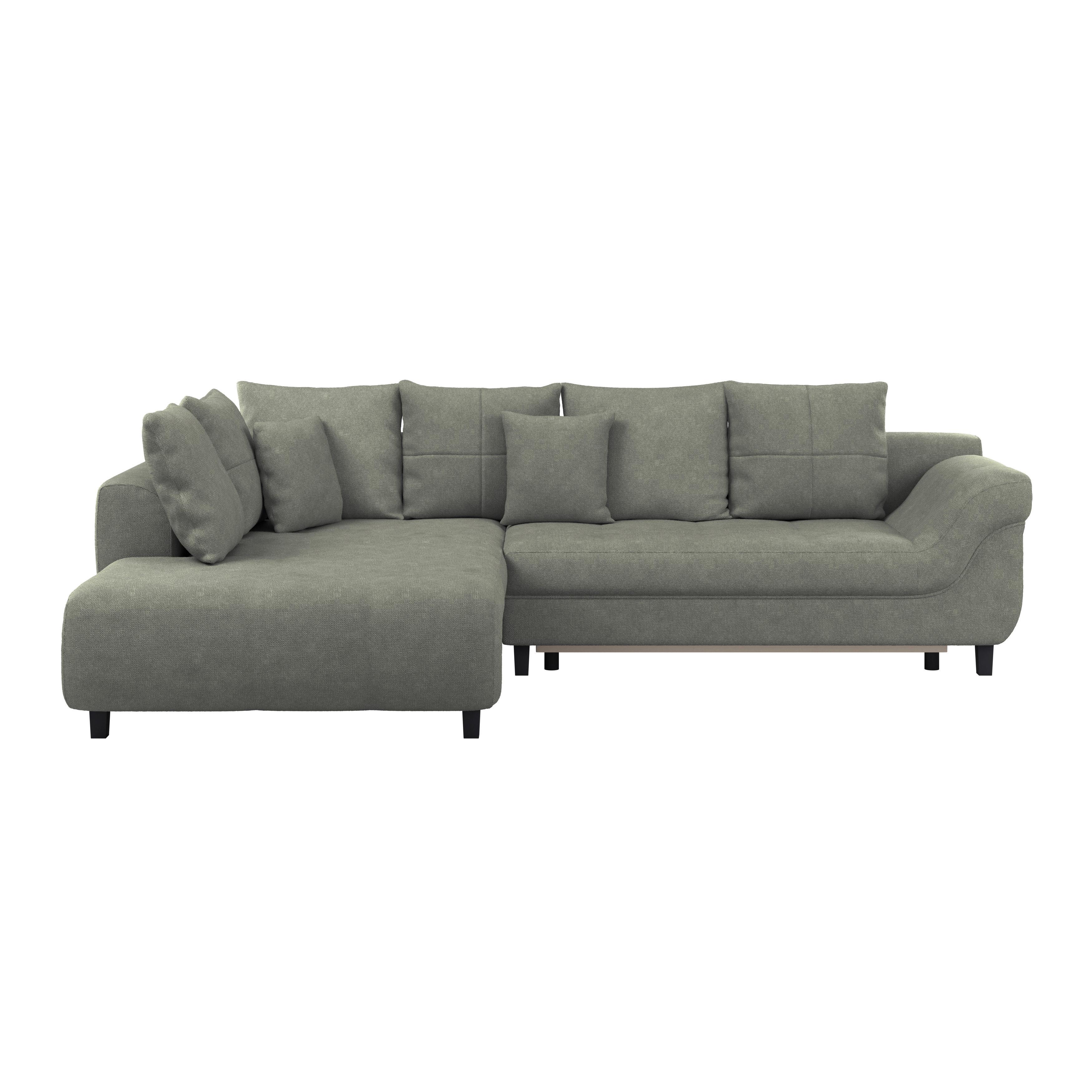 Kutna Garnitura Mendoza - zelena/crna, Design, tekstil/drvo (197/309cm) - Modern Living