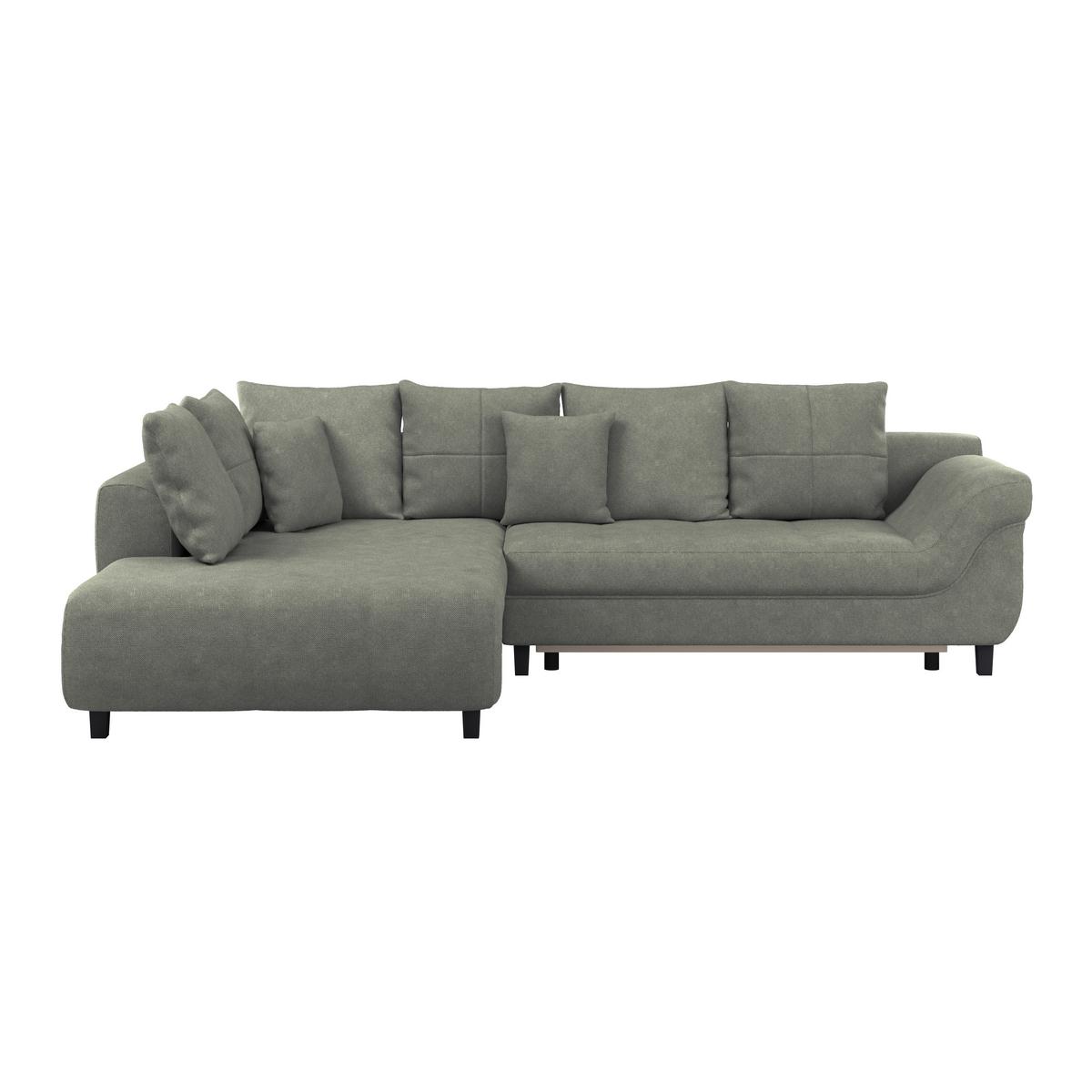 Kutna Garnitura Mendoza - zelena/crna, Design, tekstil/drvo (197/309cm) - Modern Living
