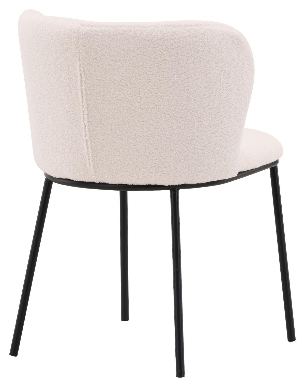 STUHL-SET EDINA - Schwarz/Weiß, Design, Textil/Metall (56/55/76cm) - Livetastic