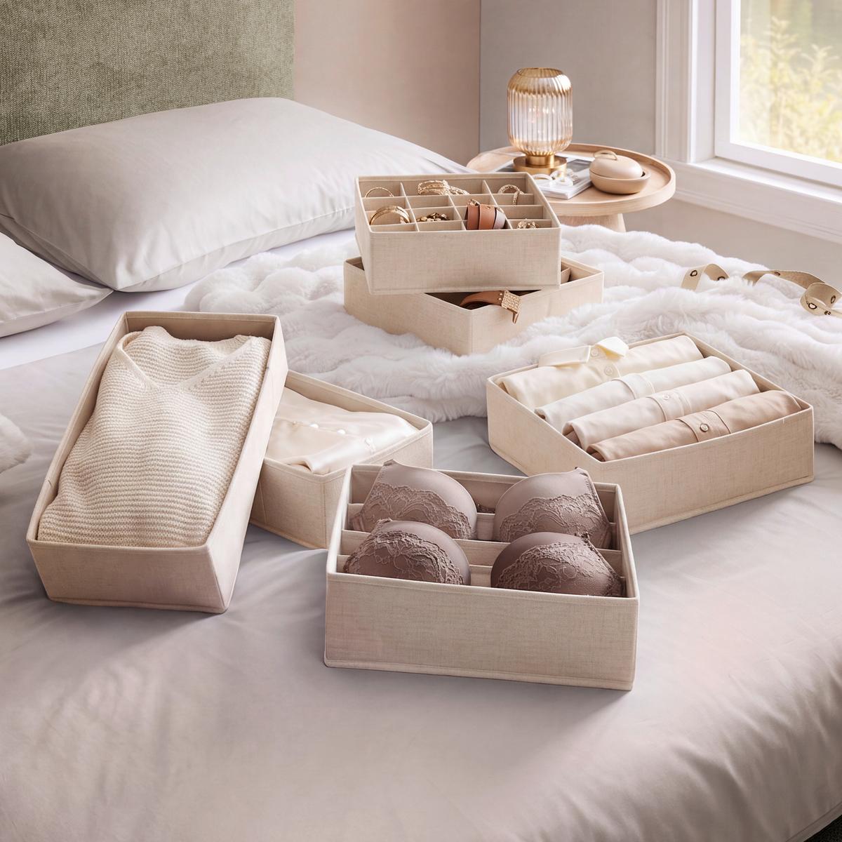 Aufbewahrungsboxen-Set Biege - Beige, MODERN, Papier/Textil (28/10.5/28cm) - Mömax