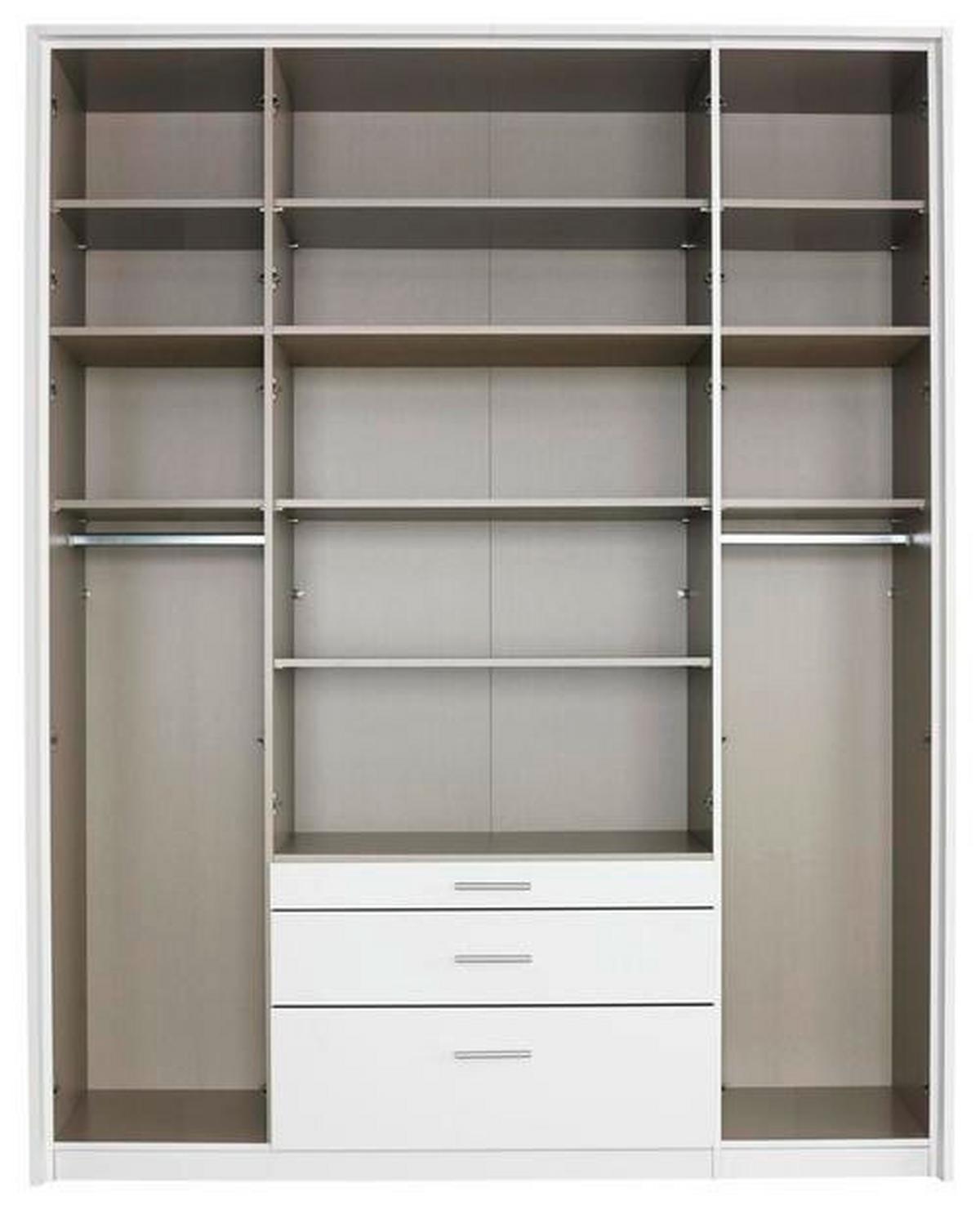 Ormar S Klasičnim Vratima Hildesheim - bijela/srebrne boje, Design, drvni materijal/plastika (185/231/56cm) - Modern Living