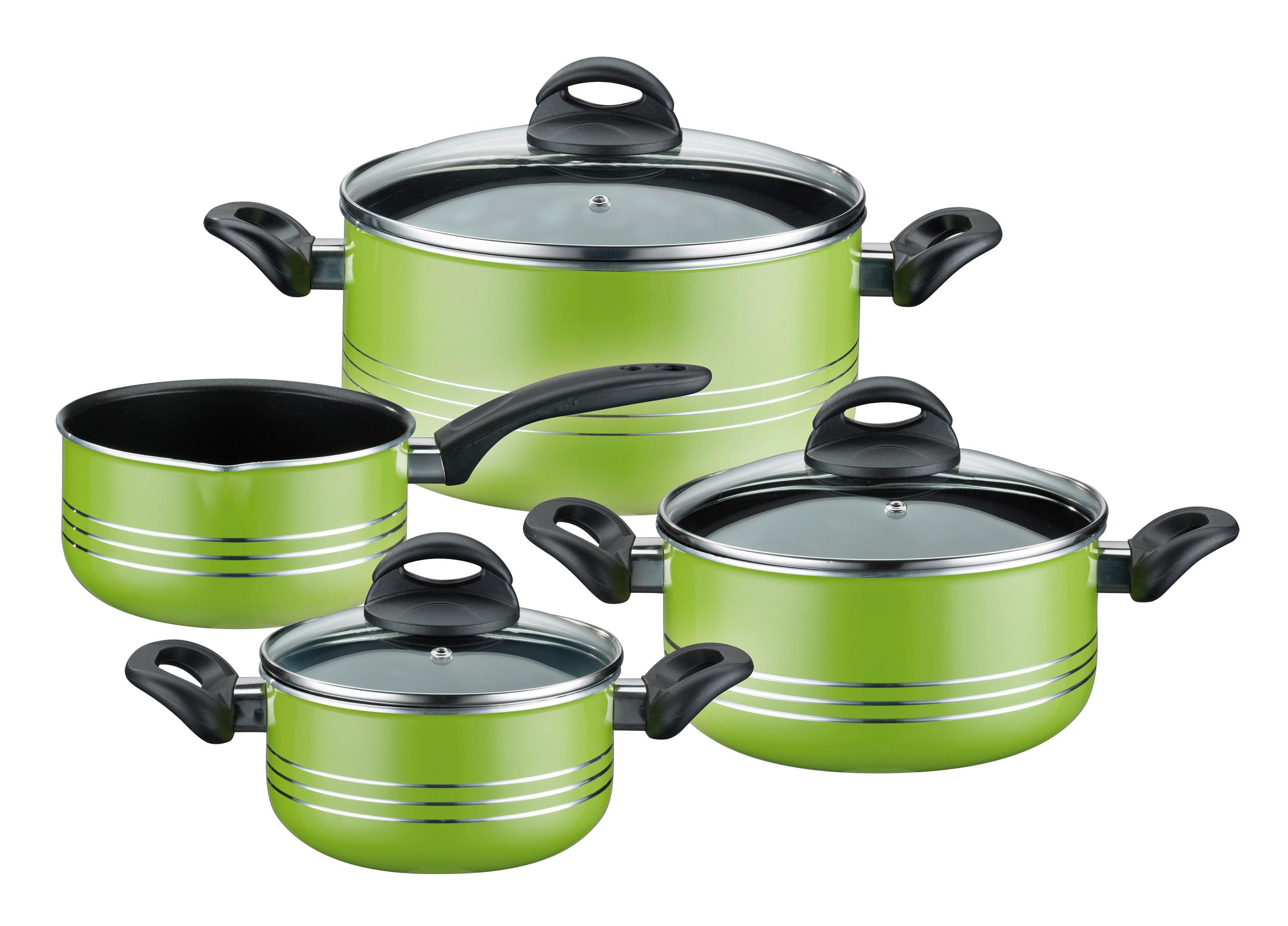 Set Posod Milano Green, 4-Delni - svetlo zelena, Basics, kovina - GSW