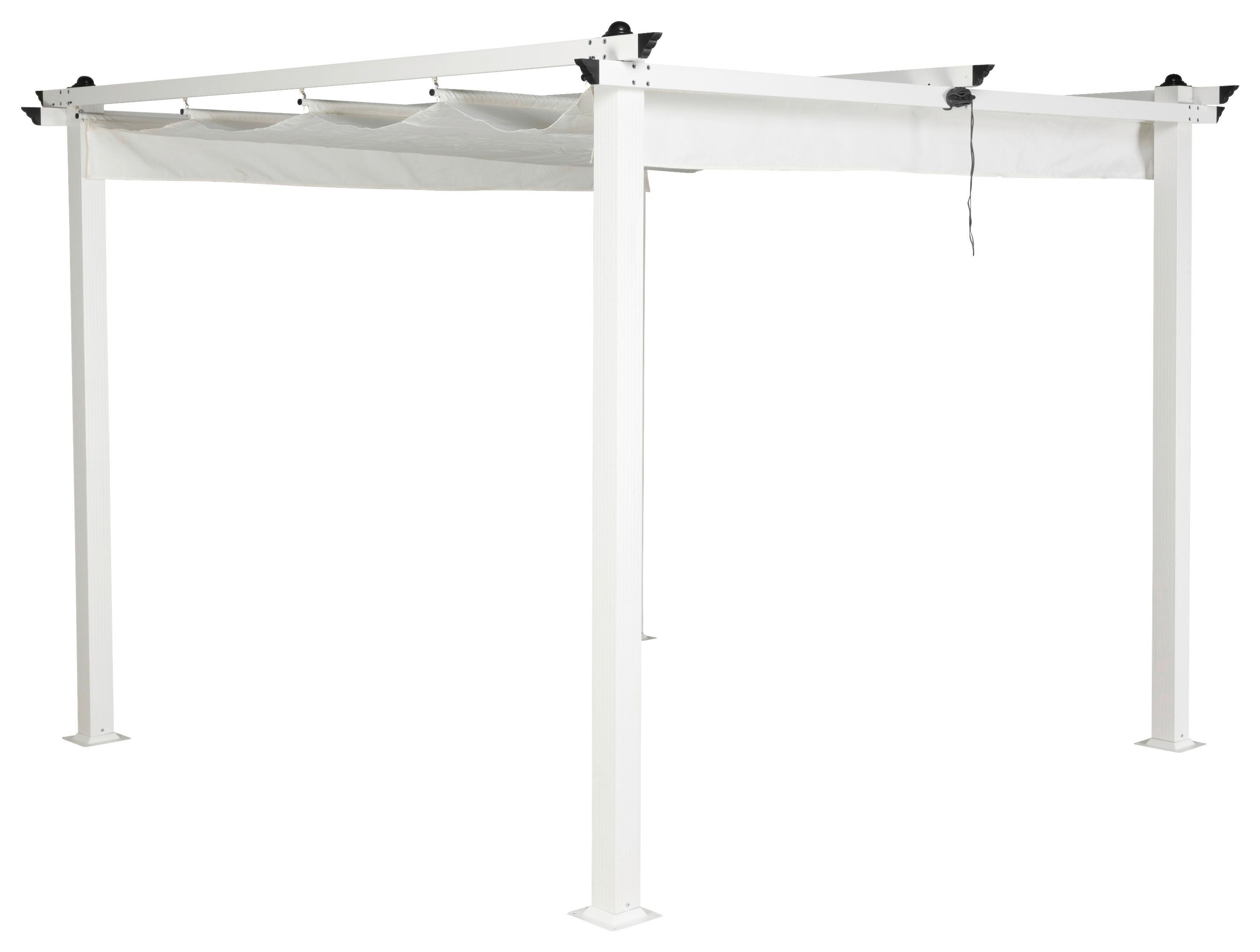 Pergola Lazio ca. 295x248x295 cm Weiß - Weiß, KONVENTIONELL, Textil (295/248/295cm) - Gardenson
