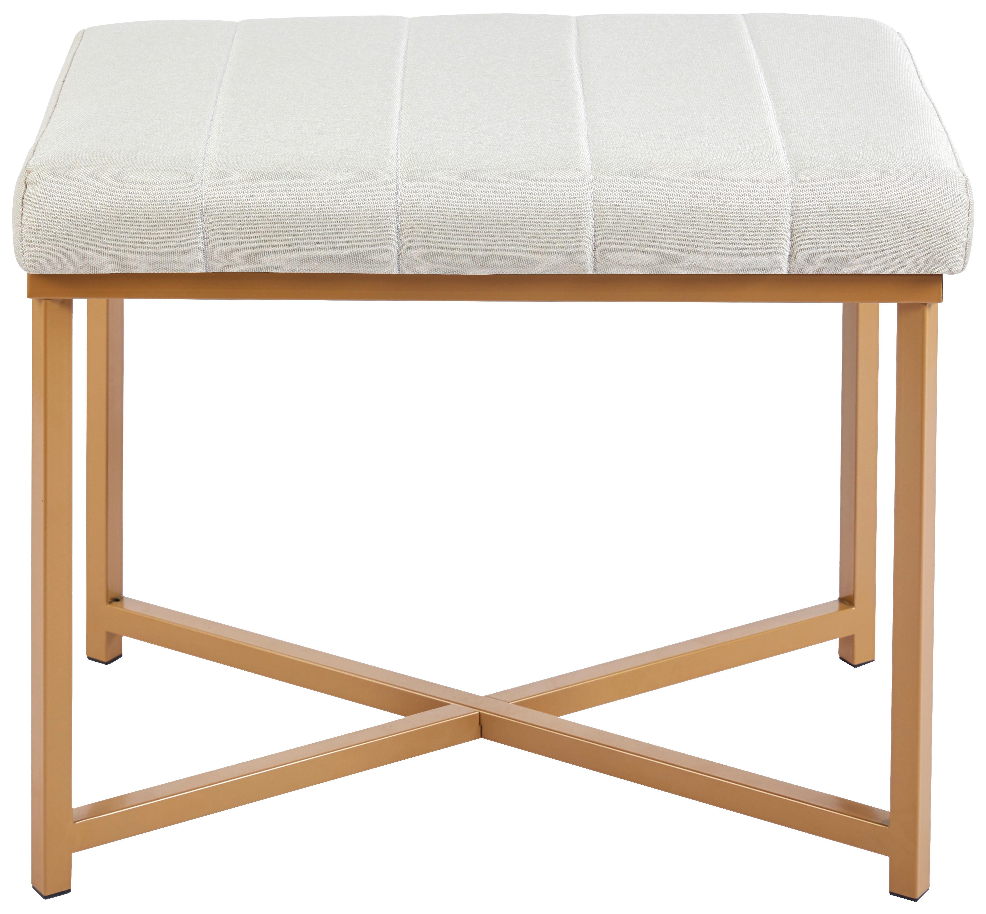 Sitzbank Leo Goldfarben/Beige - Beige/Goldfarben, Modern, Holzwerkstoff/Textil (58/47/38cm) - Mömax