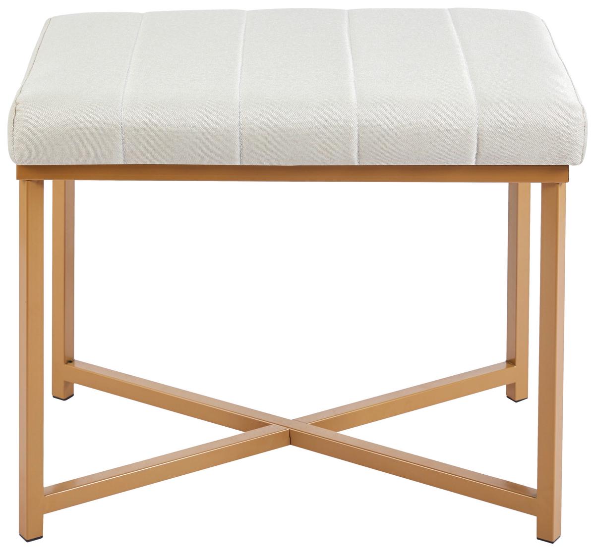 Sitzbank Leo Goldfarben/Beige - Beige/Goldfarben, MODERN, Holzwerkstoff/Textil (58/47/38cm) - Mömax