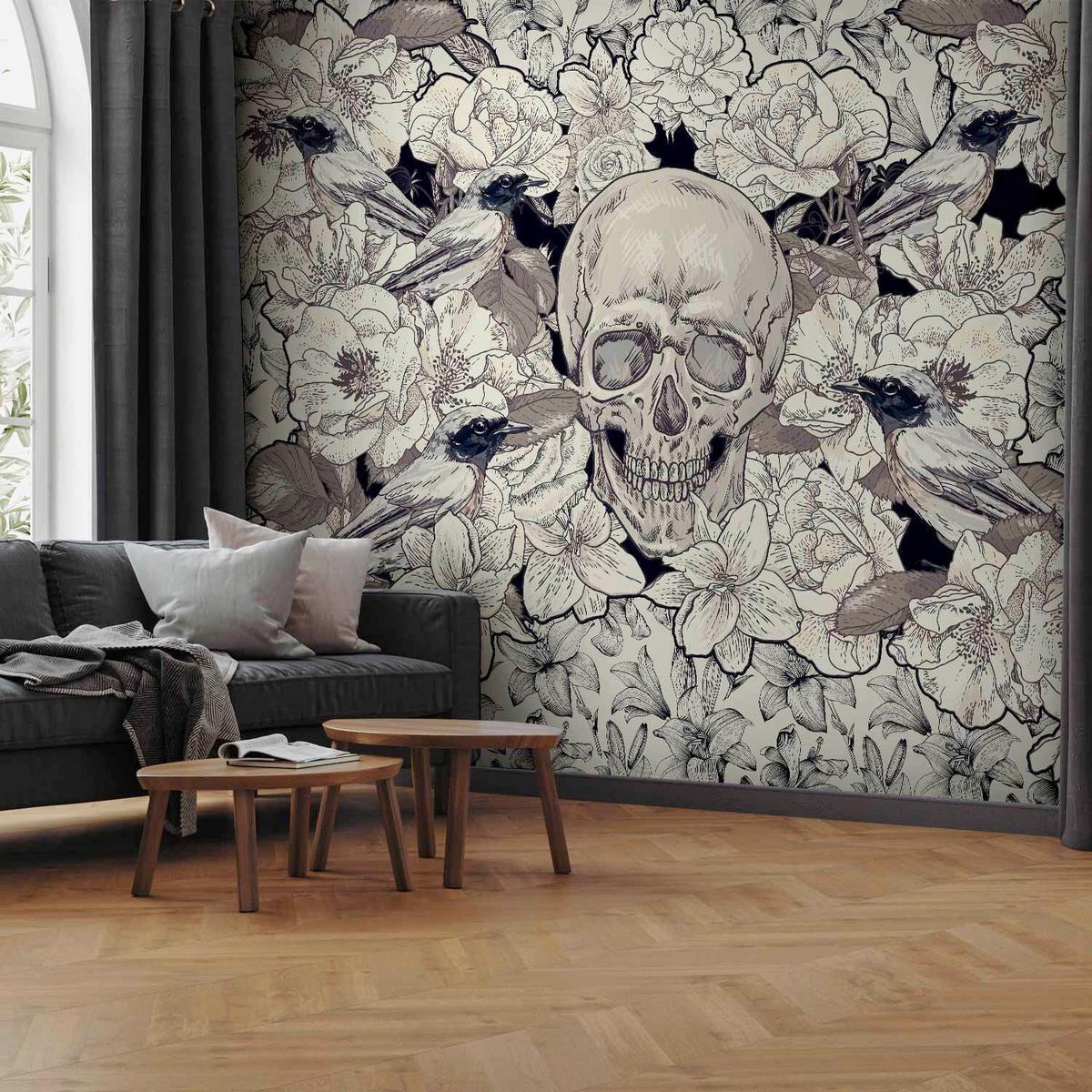 Fototapeta Art Nouveau, 400x280cm - siva/bež, Trendi, tekstil (400/280cm) - artgeist