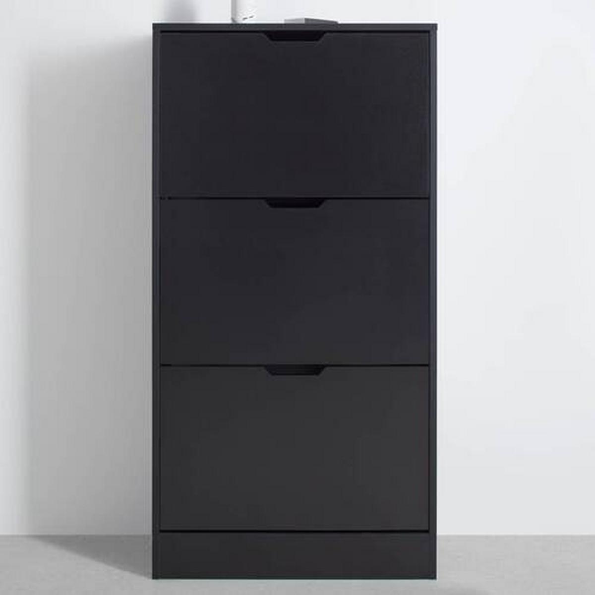 Pantofar RUDI -EXKLUSIV- - negru, Konventionell, material pe bază de lemn (60/118/24cm) - Modern Living