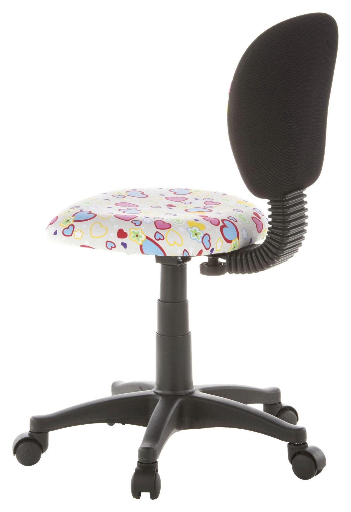 Mladinski Vrtljivi Stol Kiddy Top, Motiv Rožice In Srčki - večbarvno, Basics, umetna masa (40/79-90/37cm) - MID.YOU