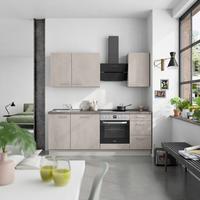 Küchenblock Riva High m. Geräten Grau - Schieferfarben/Edelstahlfarben, MODERN, Holzwerkstoff/Metall (210cm) - Nobilia