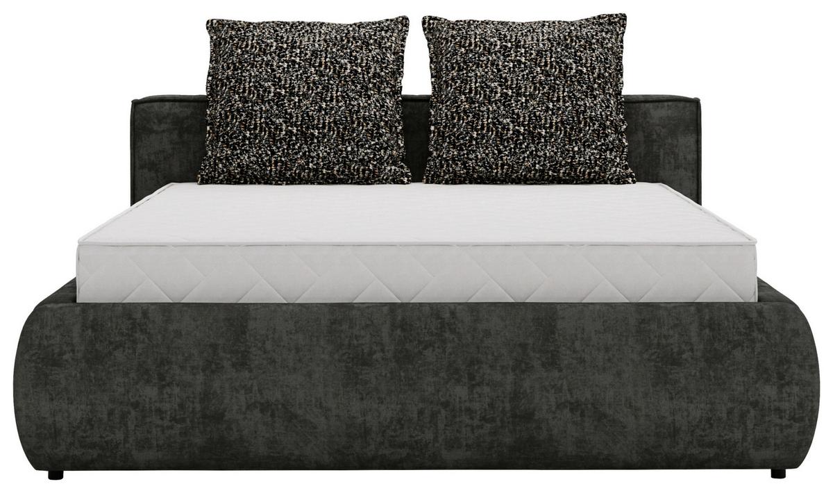 Polsterbett Olive Schwarz ca. 160x200 - Sandfarben/Schwarz, KONVENTIONELL, Holzwerkstoff/Kunststoff (160/200cm) - Mömax