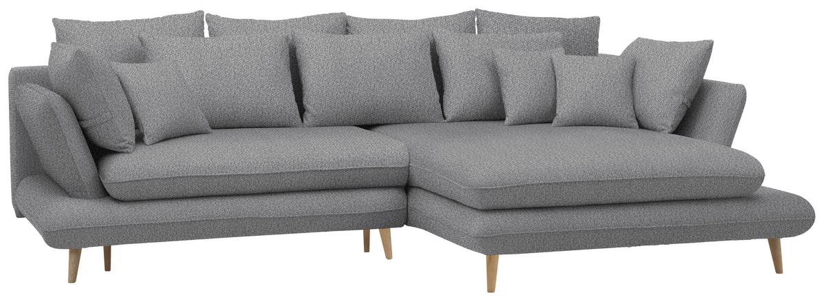 Kutna Garnitura Monte - siva/prirodne boje, Romantično / ladanjski, tekstil/drvo (283/181cm) - Premium Living