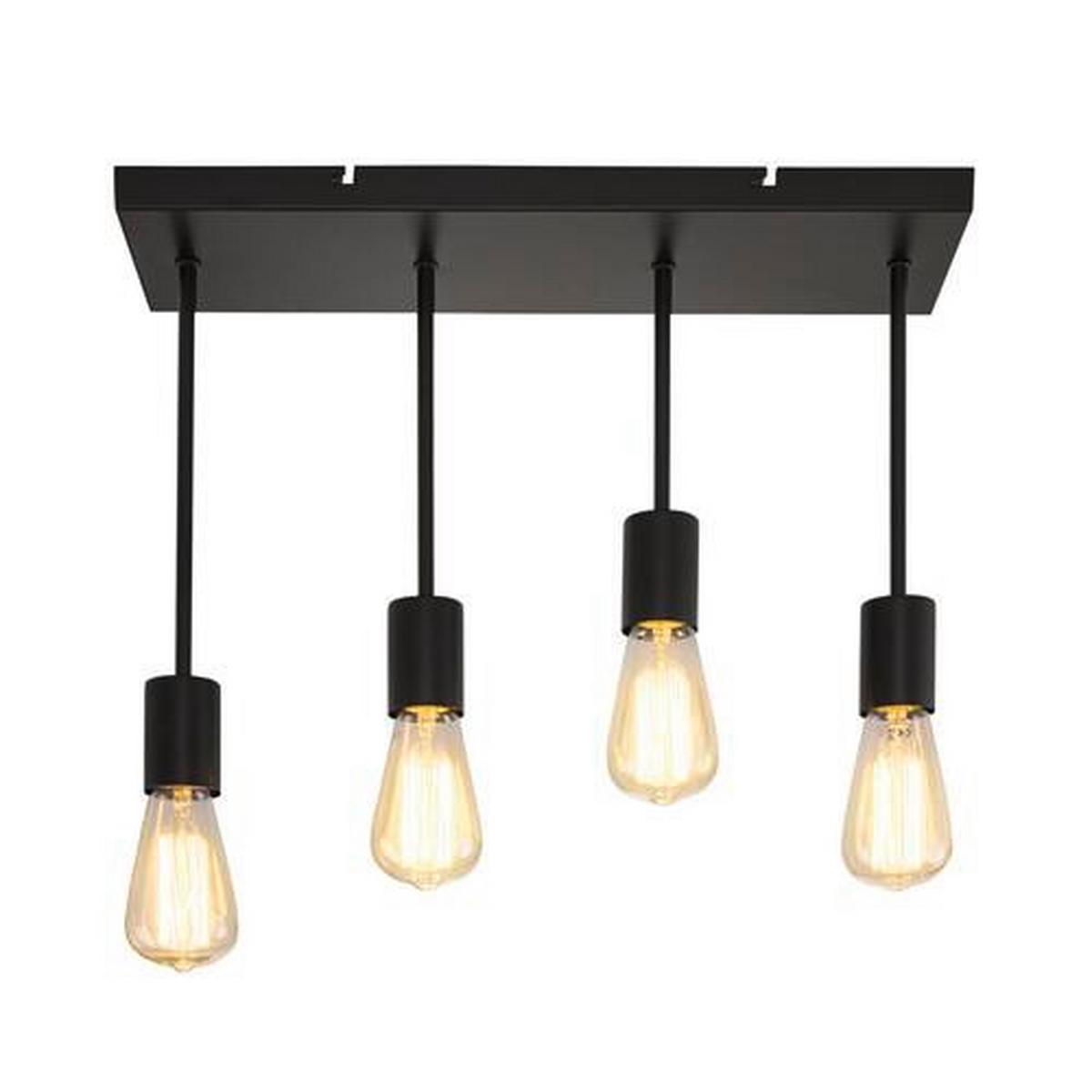 Deckenleuchte Martha Schwarz max. 60 Watt - Schwarz, Basics, Metall (45/15/34cm) - Globo