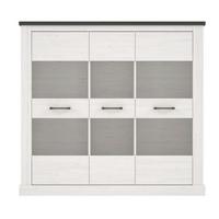 Vitrină Montreal - culoare coconar, Konventionell, sticlă/material pe bază de lemn (160,4/150,6/41,4cm) - Premium Living