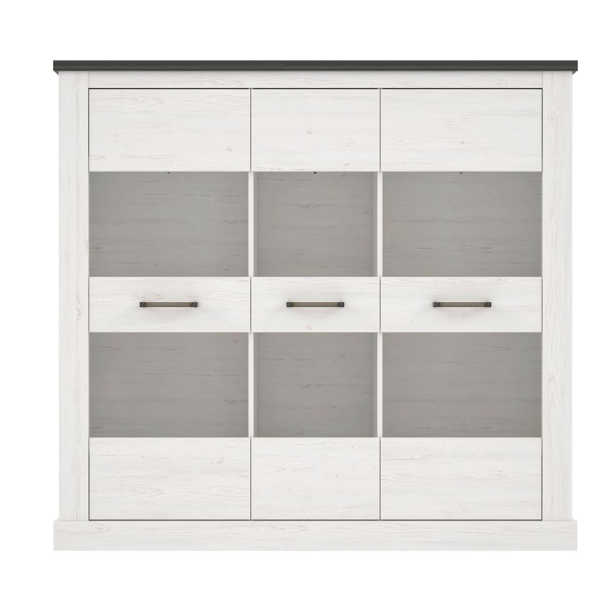 Vitrină Montreal - culoare coconar, Konventionell, sticlă/material pe bază de lemn (160,4/150,6/41,4cm) - Premium Living