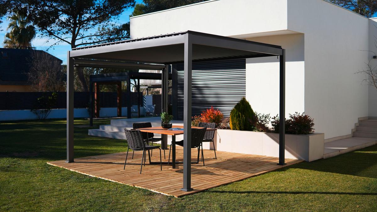 Pergola Element ca. 300x240x400 cm Anthrazit - Anthrazit, LIFESTYLE, Metall (300/240/400cm) - Gardenson