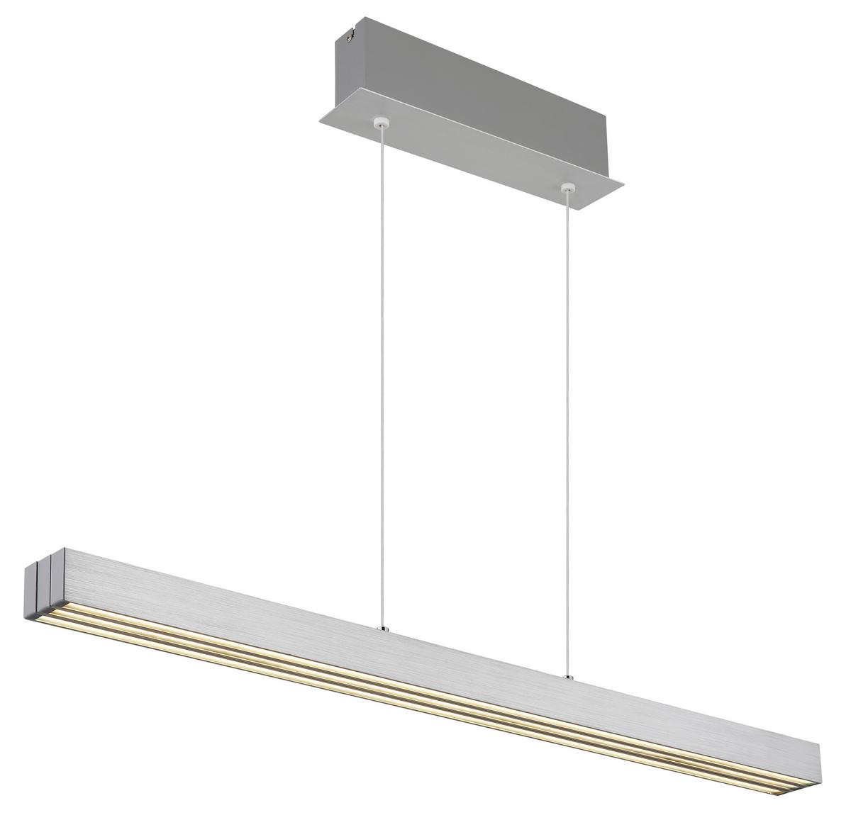 LED-HÄNGELEUCHTE 17016A - Opal/Alufarben, Design, Kunststoff/Metall (95-150/7,5/80-150cm) - Globo