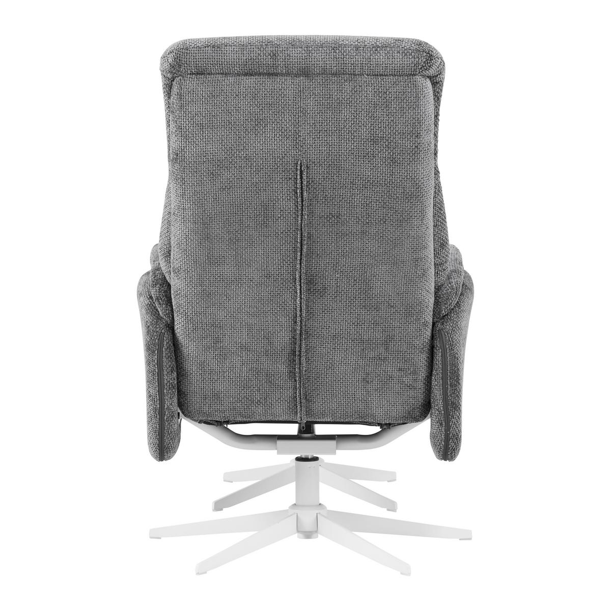 RELAXSESSEL STAR - Weiss/Graphitfarben, Modern, Textil/Metall (72/107-95/86-110cm) - Mömax