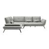 Wohnlandschaft Trendy Silberfarben - Silberfarben/Schwarz, MODERN, Holzwerkstoff/Textil (250/93/310cm) - Premium Living
