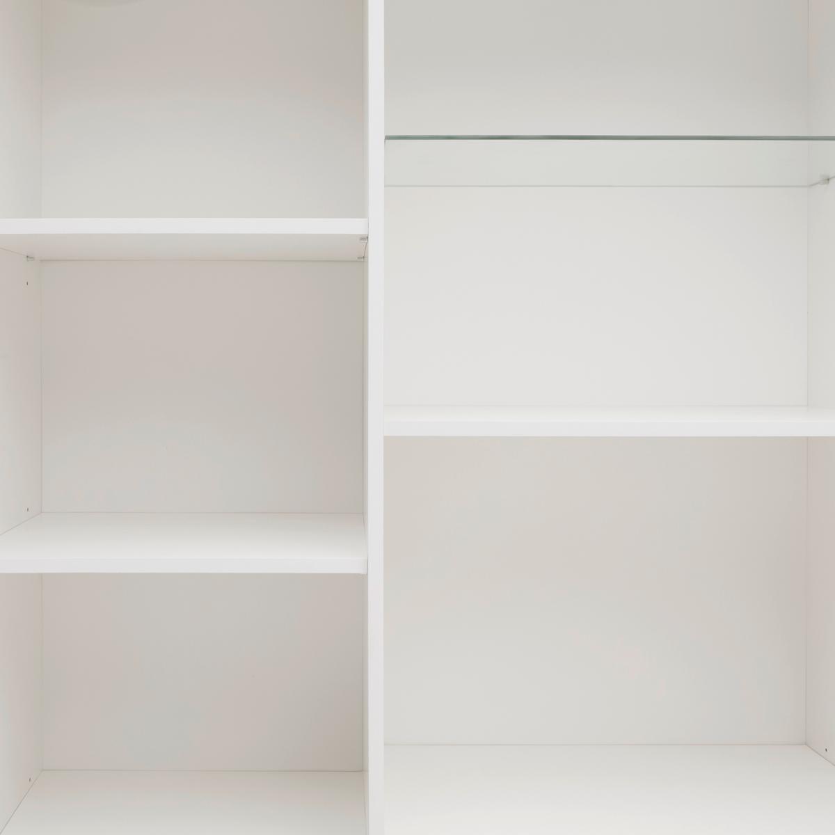 Vitrine Siena Weiß - Chromfarben/Schwarz, MODERN, Glas/Holzwerkstoff (105/151/40cm) - Premium Living