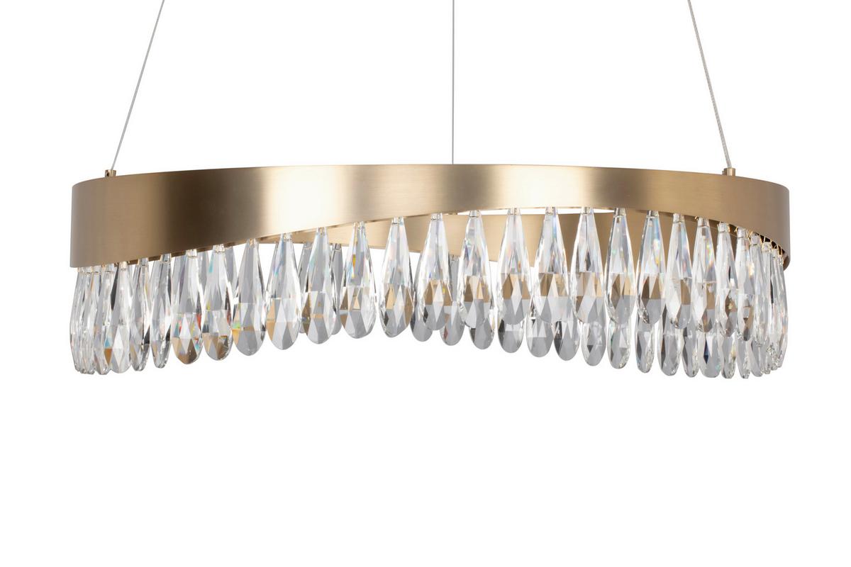 LAMPA WISZĄCA LED FERRARA - kolor złoty, Design, metal (60/150cm) - Glandor