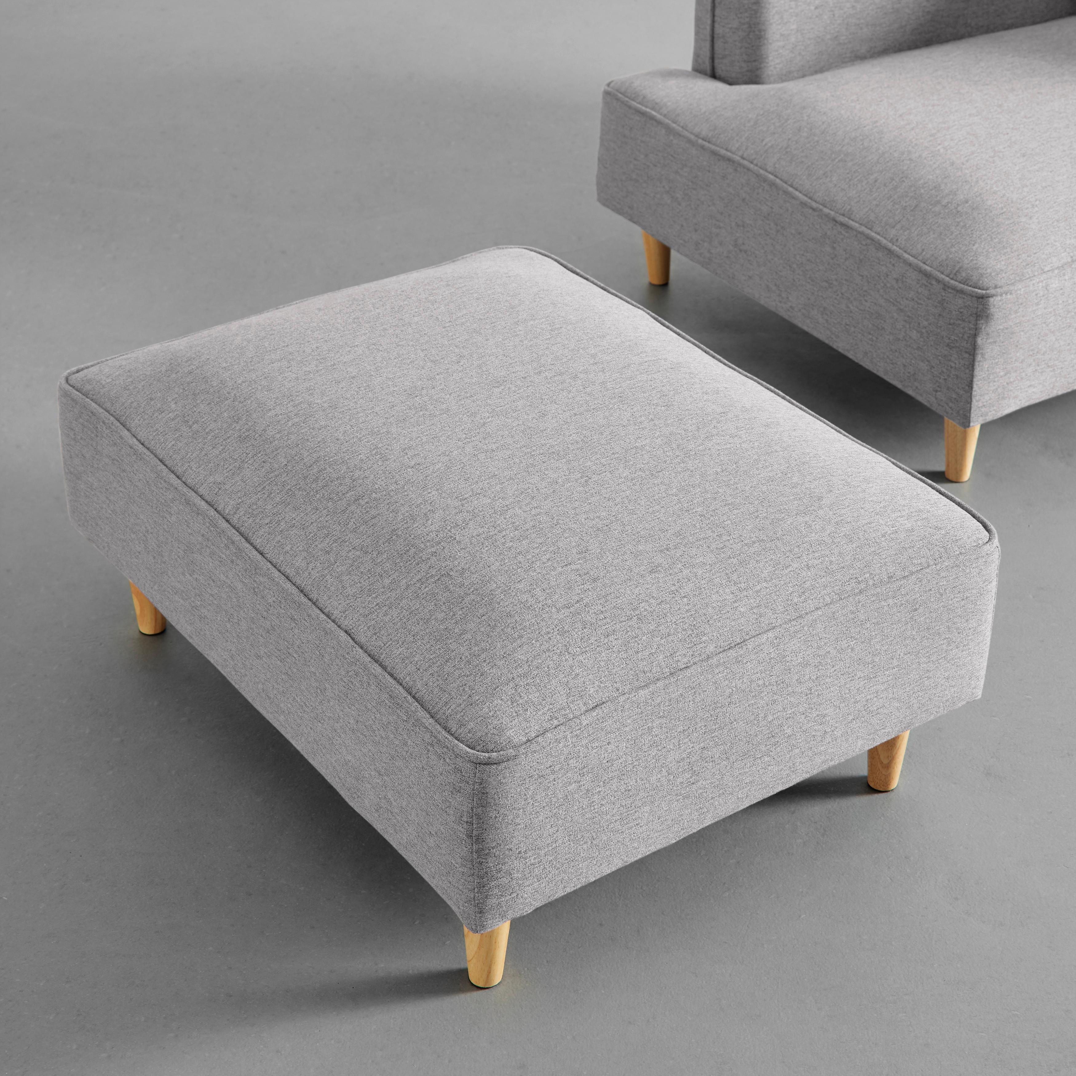 RECAMIERE FANNY - ljusgrå/naturfärgad, Modern, trä/textil (154/55/73cm) - Bessagi Home