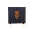 Kommode aus Eiche in Schwarz - Goldfarben/Schwarz, LIFESTYLE, Holz/Metall (100/117/51cm) - Premium Living Kommode aus Eiche in Schwarz - Goldfarben/Schwarz, LIFESTYLE, Holz/Metall (100/117/51cm) - Premium Living