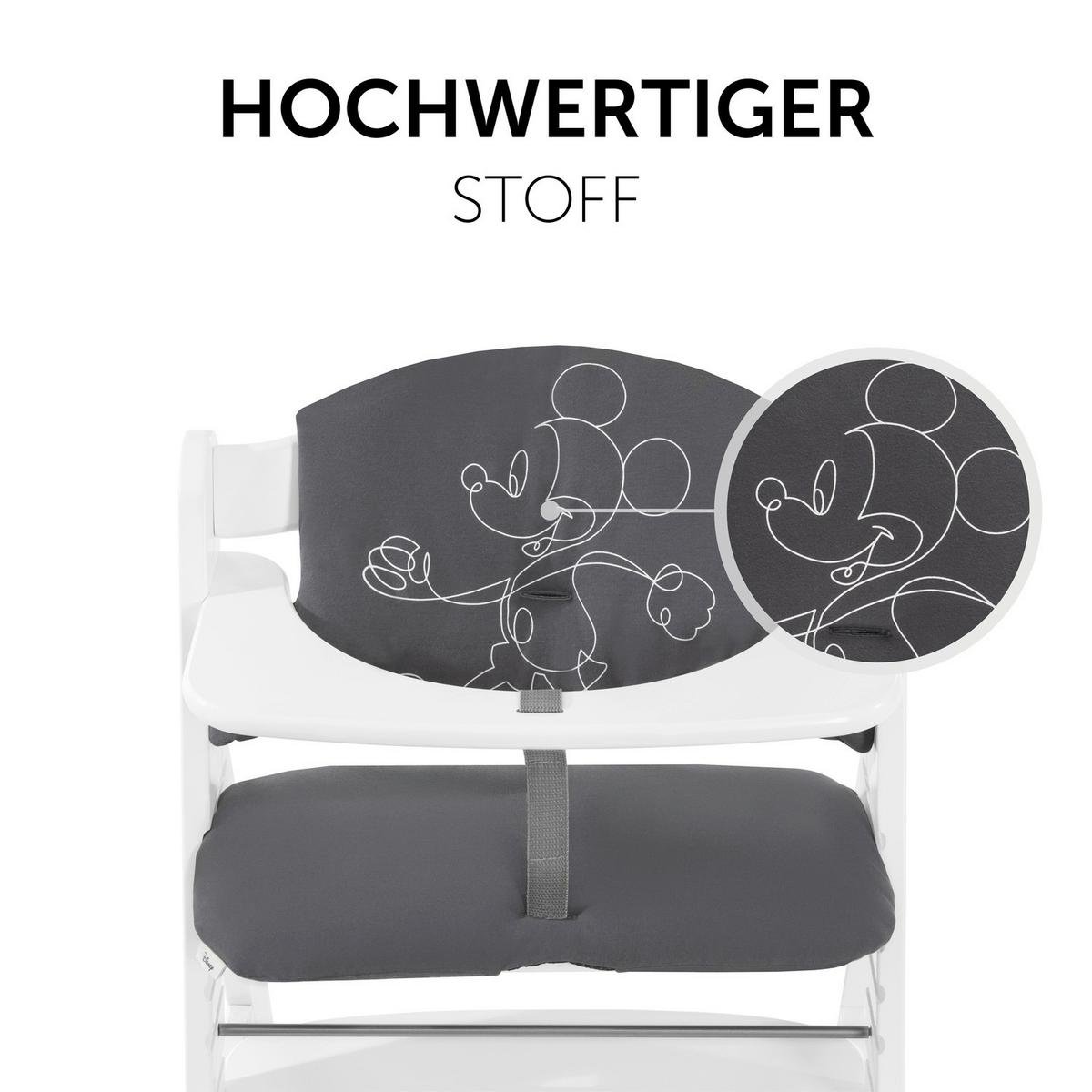 WKŁADKA DO WYSOKIEGO KRZESŁA 667750 MICKEY MOUSE - antracytowy, Trend, tkanina (27/47/8cm) - Hauck