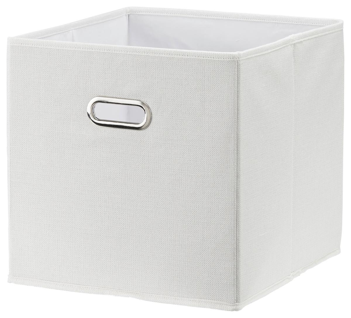 Flatbox Bobby ca. 34l - Weiß, MODERN, Karton/Textil (33/32/33cm) - Premium Living