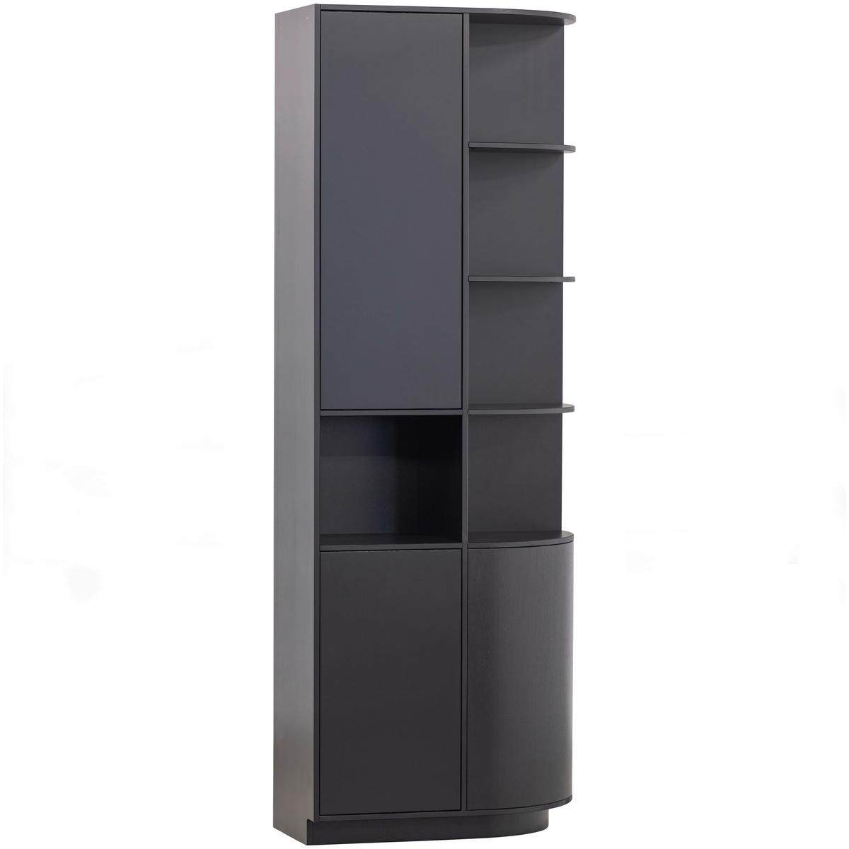 Mehrzweckschrank Finca Schwarz - Schwarz, Design, Holz (78/210/40cm) - Livetastic