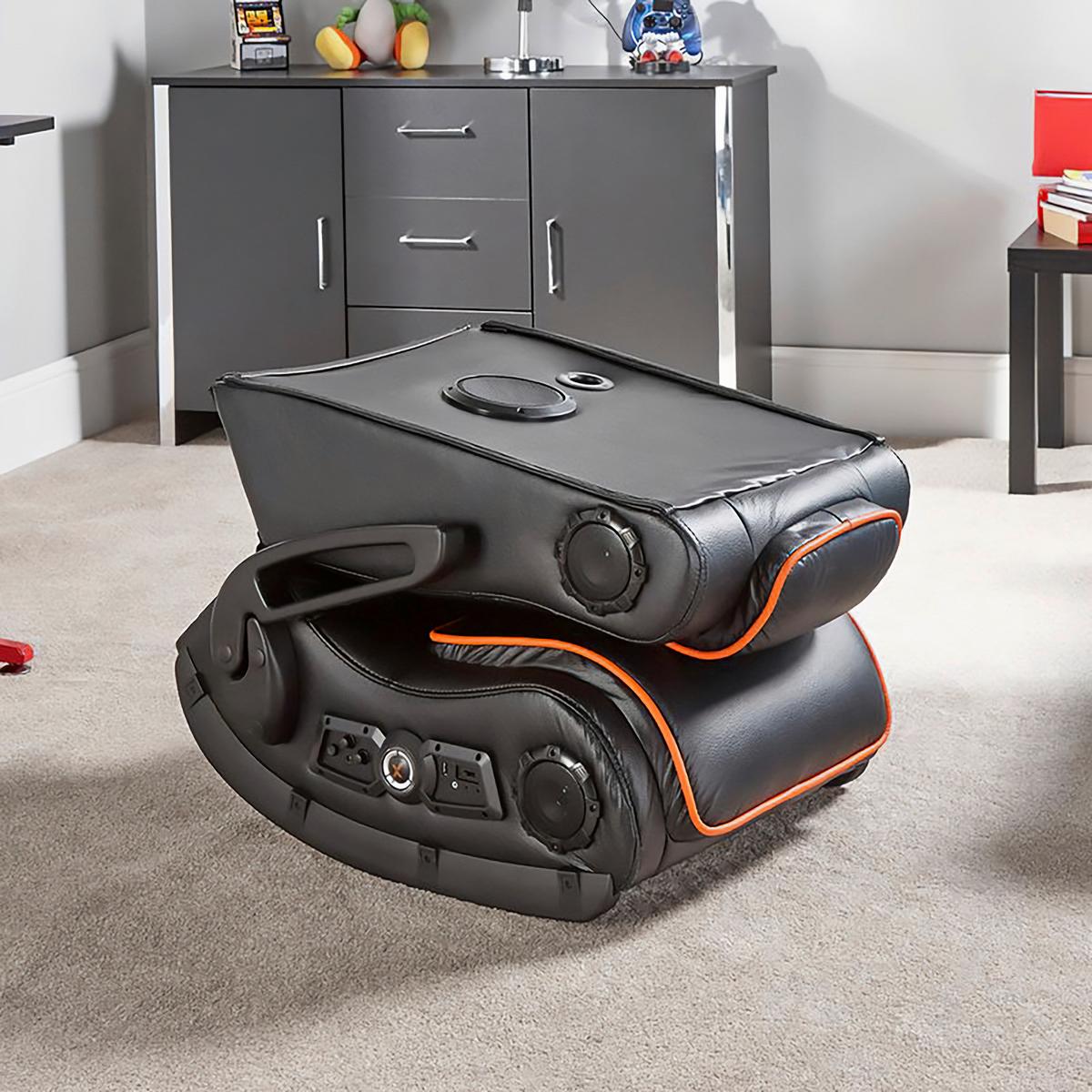 Gamingsessel Sentinel 4.1 ca. 62x87x90 cm Rot/Schwarz - Schwarz, MODERN, Textil (62/87/90cm) - X Rocker