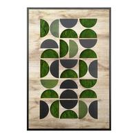 Moosbild Naturfarben/Schwarz/Grün - Dunkelgrün/Schwarz, Basics, Holz/Kunststoff (70/100cm)