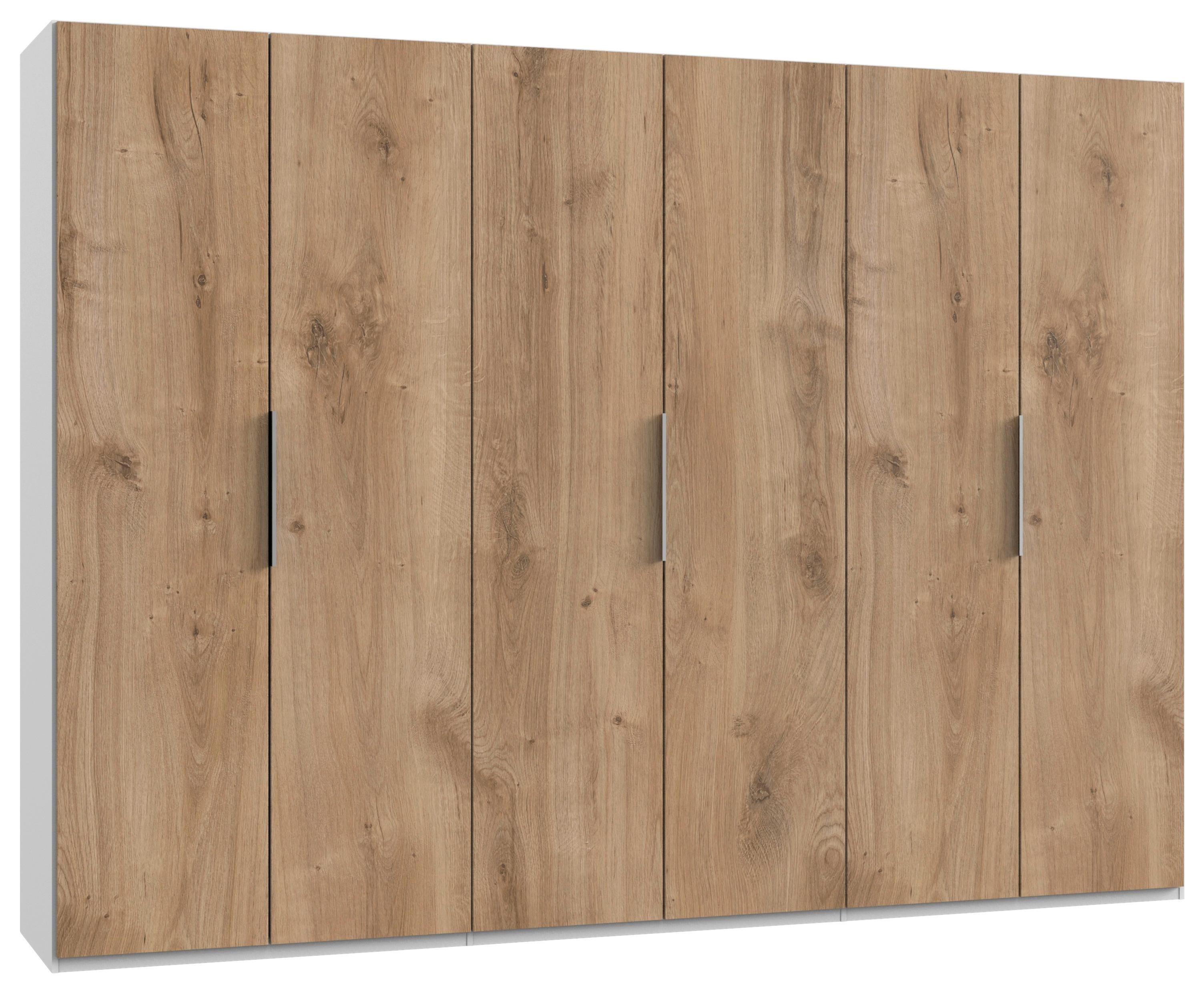 Drehtürenschrank Level 36A ca. 300x216x58 cm Eiche/Weiß - Chromfarben/Eichefarben, MODERN, Holzwerkstoff (300/216/58cm) - MID.YOU