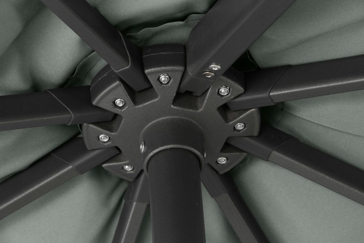 Ampelschirm Sunset N+ Ø 350 H: 252 cm Anthrazit/Olivgrün - Anthrazit/Olivgrün, KONVENTIONELL, Textil/Metall (350/350cm) - Siena Garden