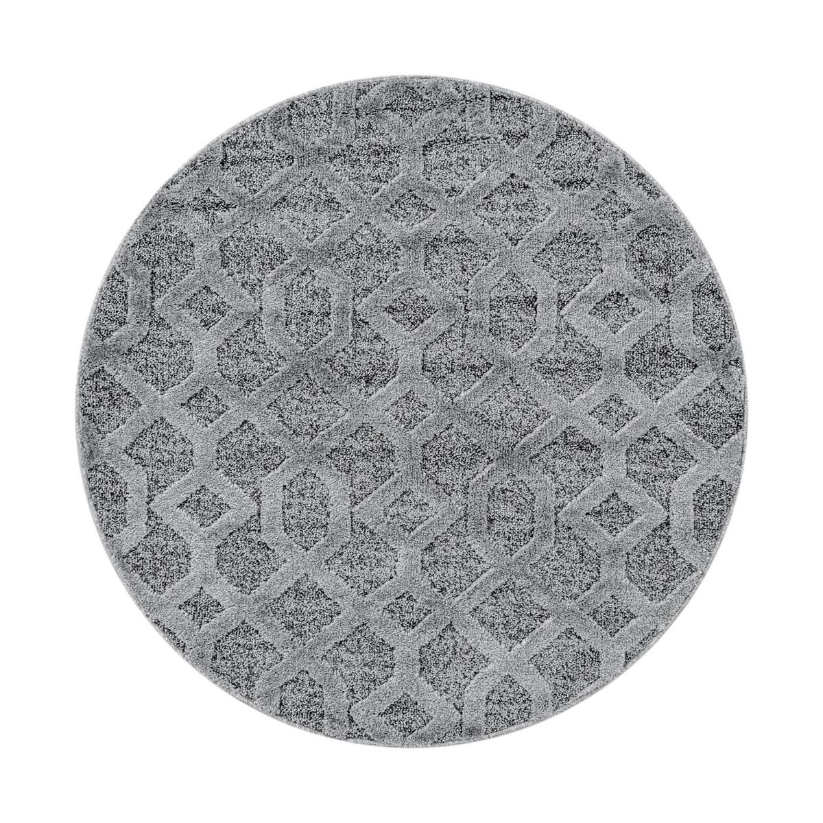 Webteppich Pisa Grau Ø ca. 160cm - Grau, KONVENTIONELL, Textil (160cm)