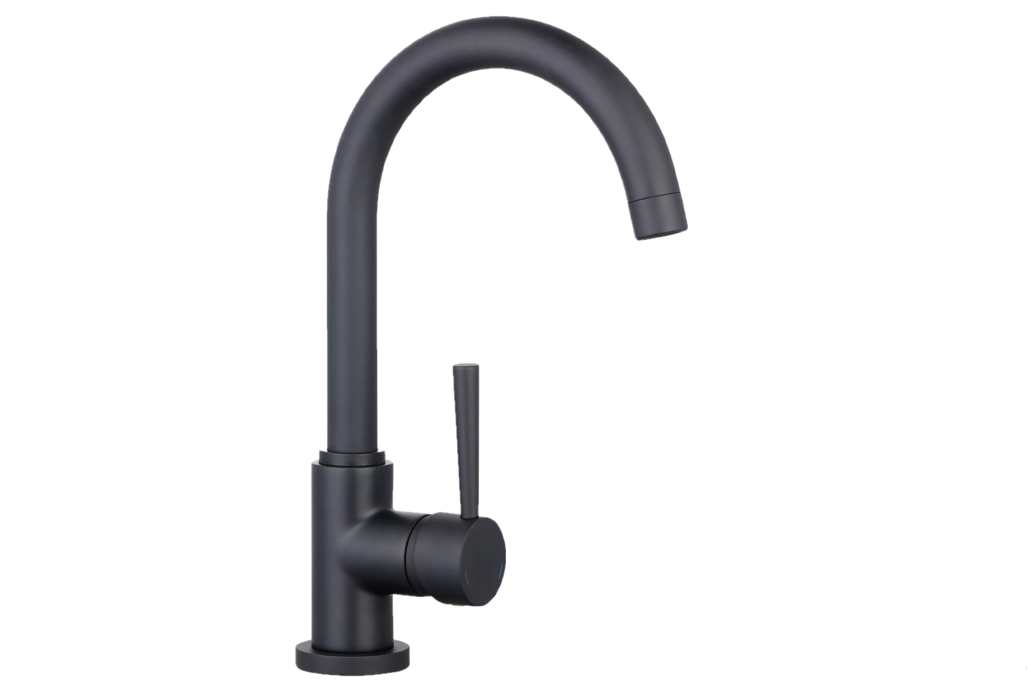 Küchenarmatur Cornwall in Schwarz matt - Schwarz, Lifestyle, Kunststoff/Metall (34cm) - Schütte