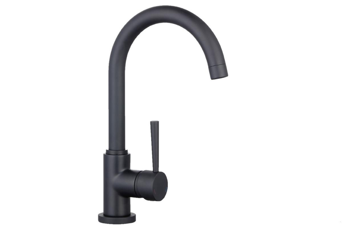 Küchenarmatur Cornwall in Schwarz matt - Schwarz, Trend, Kunststoff/Metall (32,5cm) - Schütte